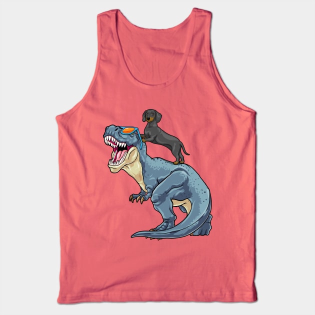 Wiener The T-Rex Rider Tank Top by GoshWow 